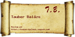 Tauber Balázs névjegykártya